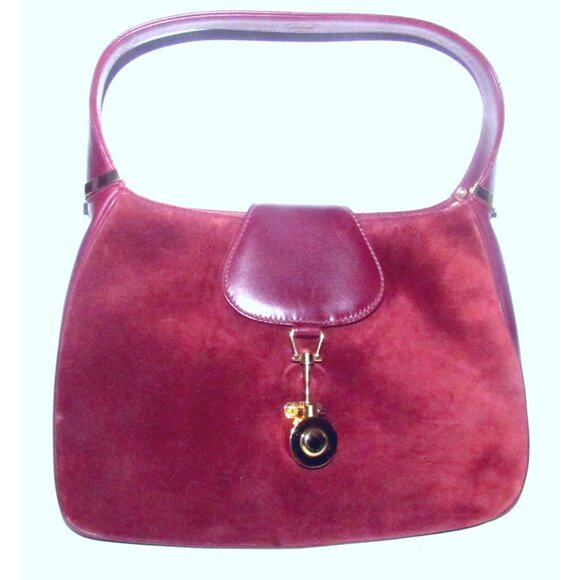 Rare, vintage, Gucci, Jackie, HOBO Style Burgundy Leather & Suede, Unique, 1961 - Picture 1 of 16